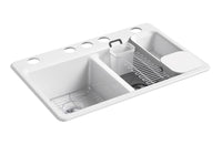 RIVERBY 33" UNDERMOUNT DOUBLE-BOWL WORKSTATION KITCHEN SINK