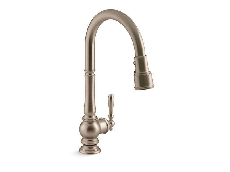 ARTIFACTS PULL-DOWN KITCHEN SINK FAUCET WITH THREE-FUNCTION SPRAYHEAD