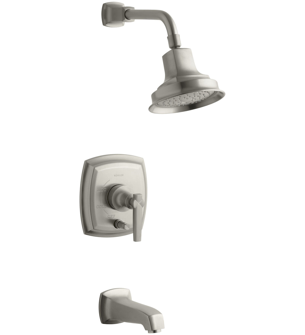 MARGAUX® RITE-TEMP® PRESSURE-BALANCING BATH AND SHOWER FAUCET TRIM WITH PUSH-BUTTON DIVERTER AND LEVER HANDLE