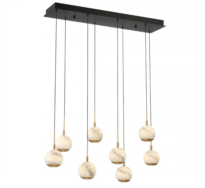 BAVENO 8 LIGHT RECTANGULAR LED CHANDELIER