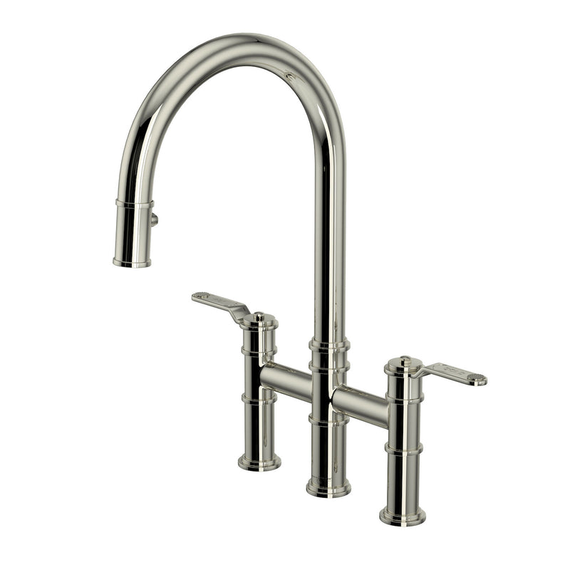 ARMSTRONG PULL-DOWN BRIDGE KITCHEN FAUCET WITH C-SPOUT