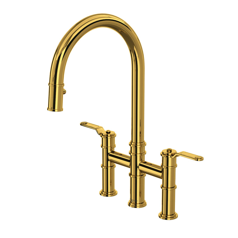 ARMSTRONG PULL-DOWN BRIDGE KITCHEN FAUCET WITH C-SPOUT