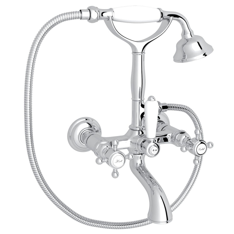 ROHL® EXPOSED WALL MOUNT TUB FILLER (CROSS HANDLE)