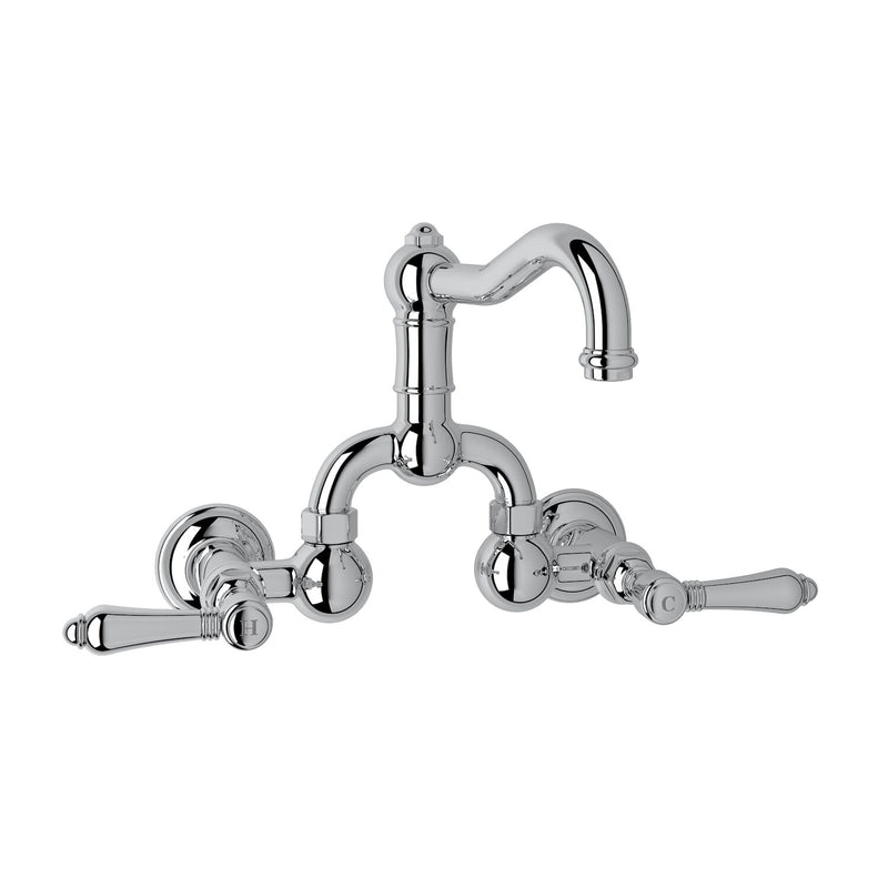 ACQUI® WALL MOUNT BRIDGE LAVATORY FAUCET WITH COLUMN SPOUT (LEVER HANDLE)