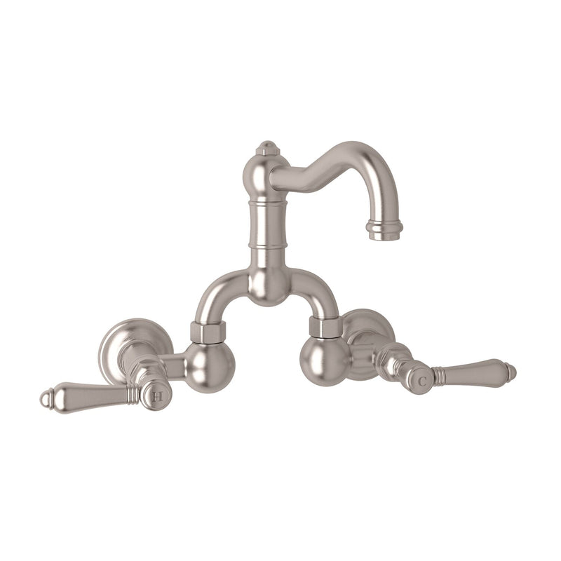 ACQUI® WALL MOUNT BRIDGE LAVATORY FAUCET WITH COLUMN SPOUT (LEVER HANDLE)