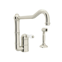 ACQUI® EXTENDED SPOUT KITCHEN FAUCET WITH SIDE SPRAY (PORCELAIN LEVER)