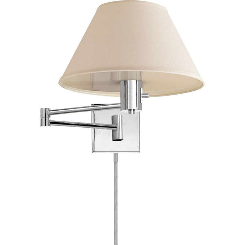 STUDIO CLASSIC 25-INCH SWING ARM WALL LAMP WITH LINEN SHADE