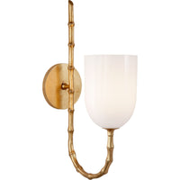 AERIN EDGEMERE 1-LIGHT 5-INCH WALL SCONCE LIGHT WITH WHITE GLASS SHADE