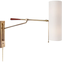 AERIN FRANKFORT 2-LIGHT 6-INCH ARTICULATING WALL LIGHT WITH LINEN SHADE