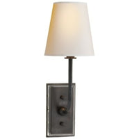 HULTON 1 LIGHT SCONCE WITH CRYSTAL BACKPLATE AND NATURAL PAPER SHADE