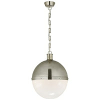 HICKS EXTRA LARGE 2 LIGHT PENDANT WITH WHITE GLASS