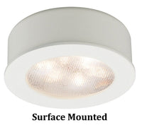 ROUND LEDme® BUTTON LIGHT 3000K WARM WHITE RECESSED OR SURFACE MOUNT