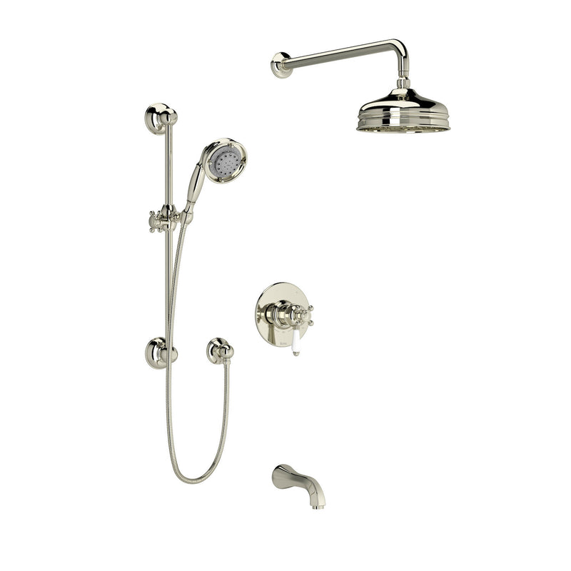 VIAGGIO 1/2" THERMOSTATIC & PRESSURE BALANCE 3 FUNCTION SYSTEM WITH INTEGRATED VOLUME CONTROL (PORCELAIN LEVER)