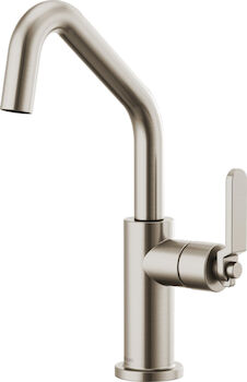 LITZE BAR FAUCET WITH ANGLED SPOUT AND INDUSTRIAL HANDLE, Stainless Steel, large