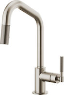 LITZE PULL-DOWN FAUCET WITH ANGLED SPOUT AND KNURLED HANDLE, Stainless Steel, medium