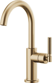 LITZE BAR FAUCET WITH ARC SPOUT AND KNURLED HANDLE, Brilliance Luxe Gold, large