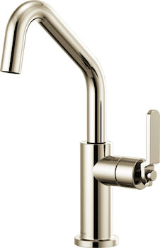 LITZE BAR FAUCET WITH ANGLED SPOUT AND INDUSTRIAL HANDLE, Polished Nickel, large