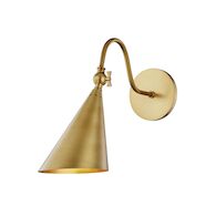 LUPE ONE LIGHT WALL SCONCE, Aged Brass, medium