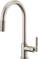 LITZE PULL-DOWN FAUCET WITH ARC SPOUT AND KNURLED HANDLE, Stainless Steel, medium
