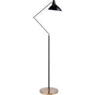 AERIN CHARLTON 1-LIGHT 51-INCH FLOOR LAMP, Black and Brass, medium