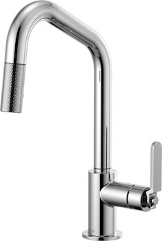 LITZE PULL-DOWN FAUCET WITH ANGLED SPOUT AND INDUSTRIAL HANDLE, Chrome, large