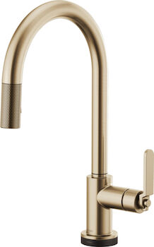 LITZE SMARTTOUCH® PULL-DOWN FAUCET WITH ARC SPOUT AND INDUSTRIAL HANDLE, Brilliance Luxe Gold, large