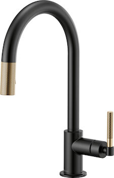 LITZE PULL-DOWN FAUCET WITH ARC SPOUT AND KNURLED HANDLE, , large