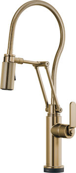 LITZE SMARTTOUCH® ARTICULATING FAUCET WITH FINISHED HOSE, Brilliance Luxe Gold, large