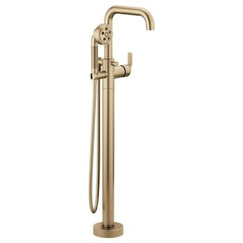LITZE SINGLE-HANDLE FREESTANDING TUB FILLER - LESS HANDLE, Luxe Gold, large