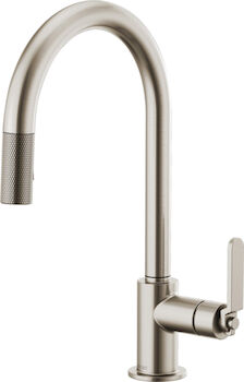 LITZE PULL-DOWN FAUCET WITH ARC SPOUT AND INDUSTRIAL HANDLE, Stainless Steel, large