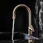 LITZE PULL-DOWN FAUCET WITH ARC SPOUT AND KNURLED HANDLE, Brilliance Luxe Gold, small