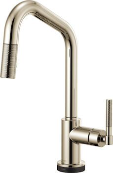 LITZE SMARTTOUCH® PULL-DOWN FAUCET WITH ANGLED SPOUT AND KNURLED HANDLE, Polished Nickel, large