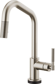 LITZE SMARTTOUCH® PULL-DOWN FAUCET WITH ANGLED SPOUT AND KNURLED HANDLE, Stainless Steel, large