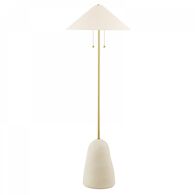 MAIA FLOOR LAMP, Aged Brass/Ceramic Textured Beige, medium