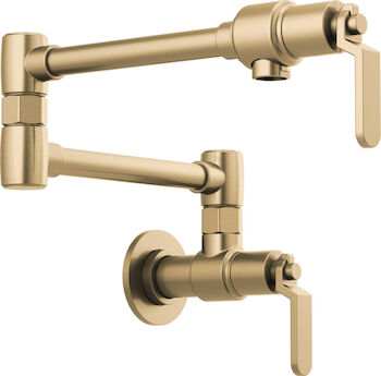LITZE WALL MOUNTED POT FILLER FAUCET, Brilliance Luxe Gold, large