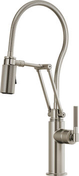 LITZE ARTICULATING FAUCET WITH FINISHED HOSE, Stainless Steel, large