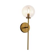 CASSIA 20" WALL SCONCE WITH CLEAR GLASS, Aged Brass / Clear Glass, medium